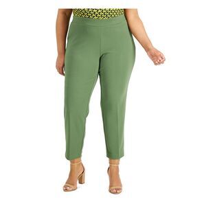 KASPER Womens Textured Slim Fit Ankle Length Pull On Wear To Work Pants